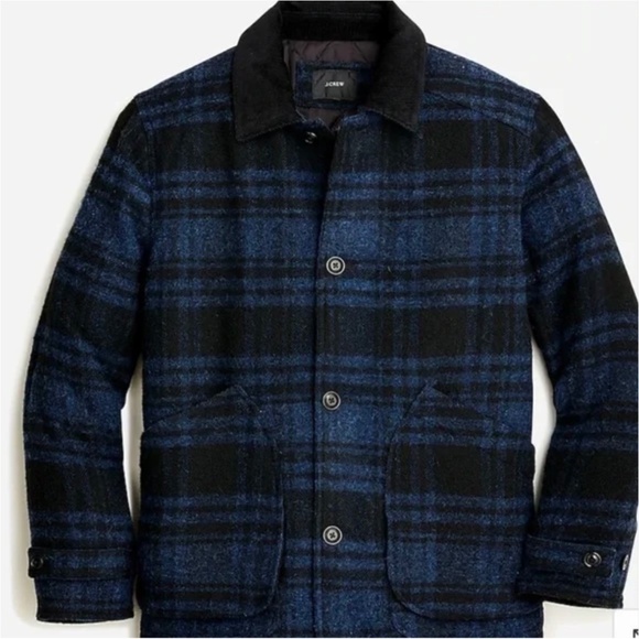 NWT J. Crew Men’s English Wool Plaid Barn Jacket Insulated Large - Picture 1 of 5